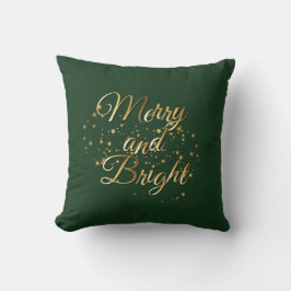 Coussin Joyeux et brillant Luxe, Vert foncé & Or Design