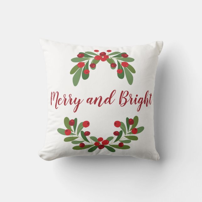 Coussin Joyeux et brillant Mistletoe de vacances Jeu d'ore (Recto)