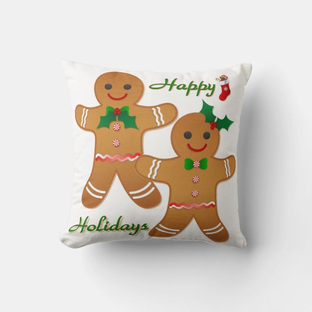 Coussin Joyeux Gingerbread Homme Garçon Girl (Recto)