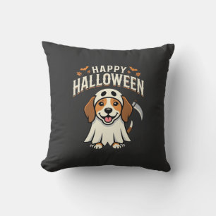 Coussin Joyeux Halloween Beagle Chien Design_1