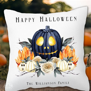 Coussin Joyeux Halloween Citrouilles de Samhain Sombres Cr