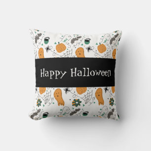 Coussin Joyeux Halloween Mignon Motif Dessins de Fantômes