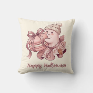 Coussin Joyeux Halloween Mignon Récolte d'Automne Fantôme&