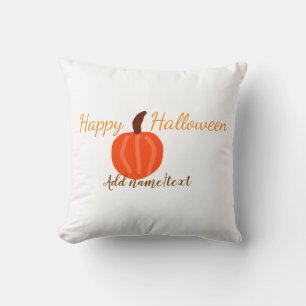 Coussin Joyeux Halloween orange citrouille automne orange 