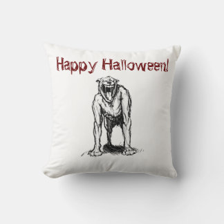 Coussin Joyeux Halloween Scary Éffrayant Demon Hell Chien