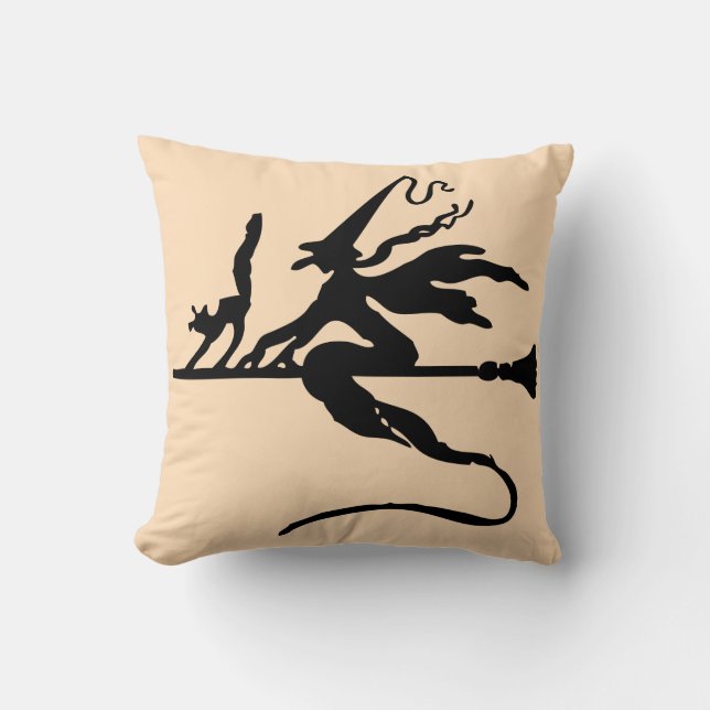 Coussin Joyeux Halloween Trick or Treat Sorcière avec Bala (Recto)