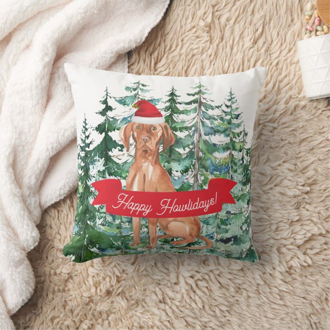 Coussin Joyeux Howlidays Hongrois Vizsla Noël (Couverture)