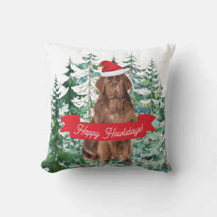 Coussin Joyeux Howlidays Terre-Neuve Chien Noël