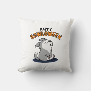 Coussin Joyeux Howloween Funny Chien Pun