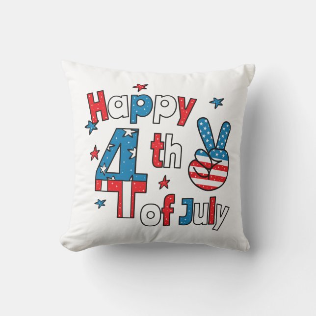 Coussin Joyeux Jour de l'Indépendance 4 juillet (Recto)