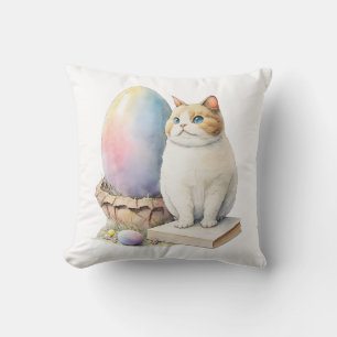Coussin Joyeux Jour de Pâques, Chat de Pâques