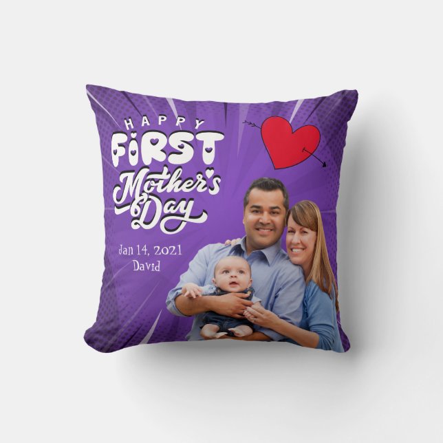 Coussin Joyeux Jour des Mères Coutume Jeu d'oreiller (Recto)