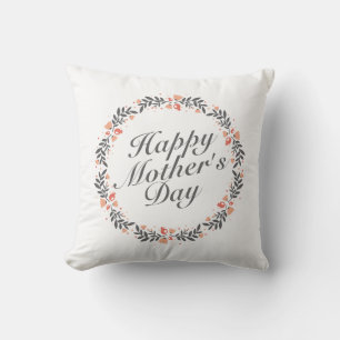 Coussin Joyeux Joyeux Fête des Mères Fleur Wreath COUSSI