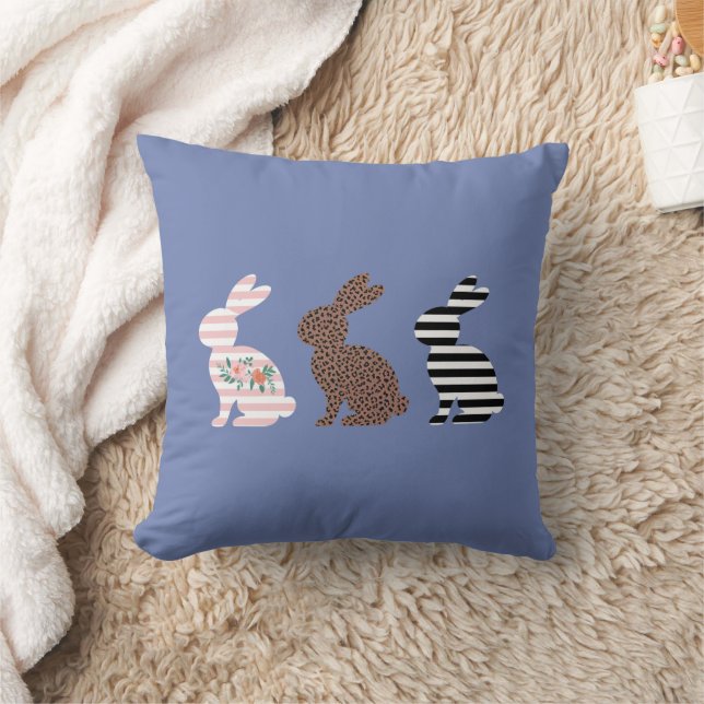Coussin Joyeux lapin de lapin léopard de Pâques (Couverture)