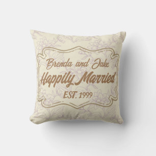 Coussin Joyeux marié victorien classique motif vintage