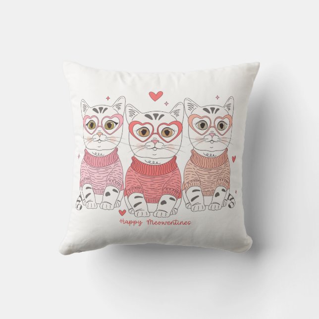 Coussin Joyeux Meowentines Day Chat (Verso)