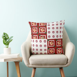 Coussin joyeux motif et logo de noël
