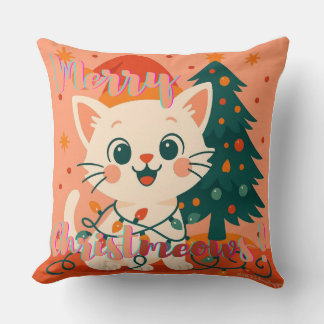 Coussin Joyeux Noël à chats ! Chat