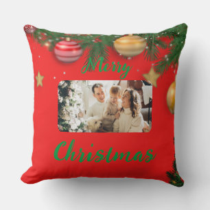 Coussin Joyeux Noël à l'oreiller, photo de famille