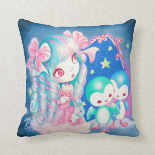 Coussin Joyeux Noël au manchot mignon