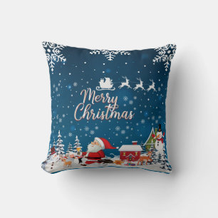Coussin Joyeux Noël branché Flammes de neige Jeter l'oreil