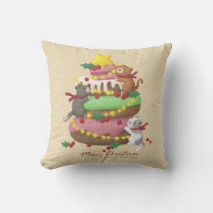 Coussin Joyeux Noël : Cats & Sweets Illustration