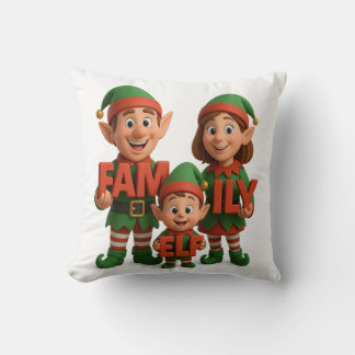Coussin Joyeux Noël - Édition Famille de Lutins