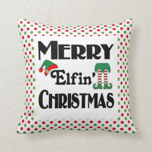 Coussin Joyeux Noël Elfique