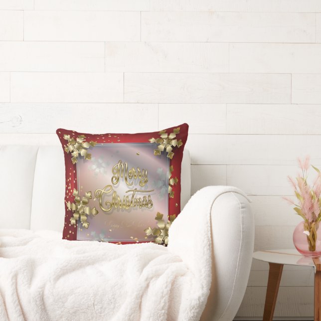 Coussin Joyeux Noël et Nouvel An ! 20XX Gold Luxury (Canapé)