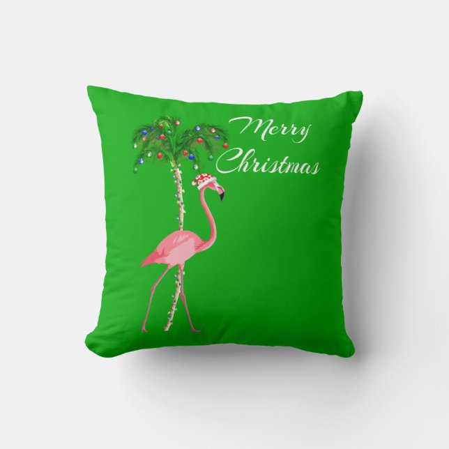 Coussin Joyeux Noël Flamingo (Recto)