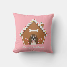 Coussin Joyeux Noël Gingerbread Maison de chien