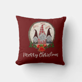 Coussin Joyeux Noël Gnomes Rustique, Plaid, Branché