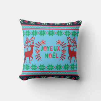 Coussin Joyeux Noel lance l'oreiller
