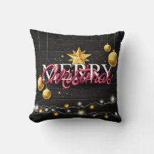 Joyeux Noël moderne Russe Noir Noir Star Or