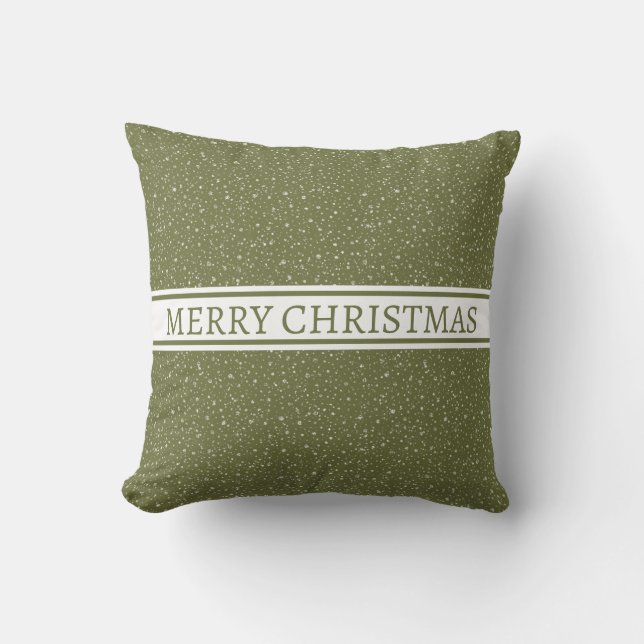Coussin Joyeux Noël neige Motif sur Green Holiday (Recto)