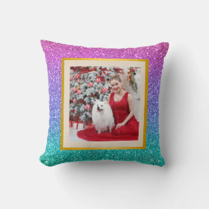 Coussin Joyeux Noël & Nouvel An cadeau arrière - plan moti