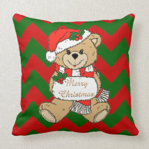 Coussin Joyeux Noël Ourson de Noël Mignon pour la Nurserie