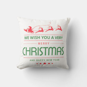 Coussin Joyeux Noël Père Noël Reindeer   Noël