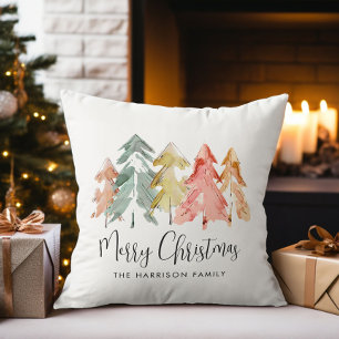 Coussin Joyeux Noël Pine Arbres Vacances