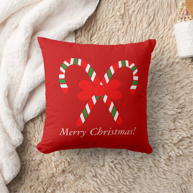 Coussin Joyeux Noël Red Sucre de canne Festive (Couverture)