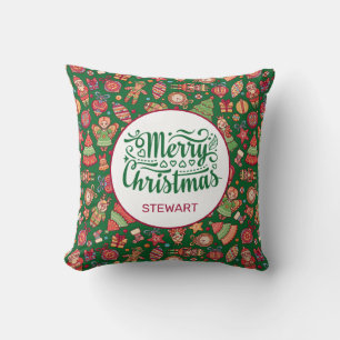 Coussin Joyeux Noël Rétro Personnalisé