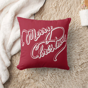Coussin Joyeux Noël Rouge moderne