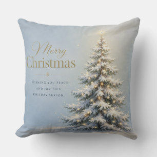 Coussin Joyeux Noël Sapin enneigé