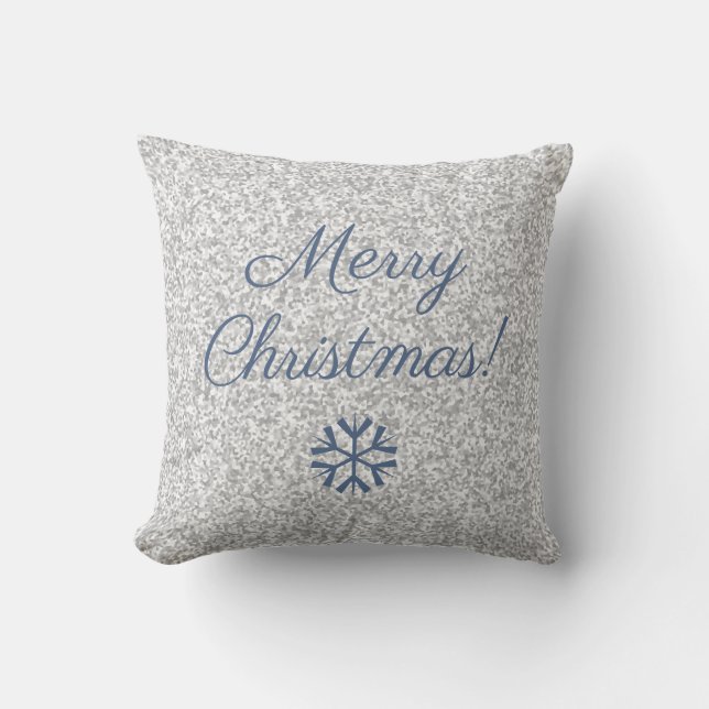 Coussin Joyeux Noël Silver Grey Parties scintillant Textur (Recto)