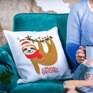 Coussin Joyeux Noël Sloth   Vacances