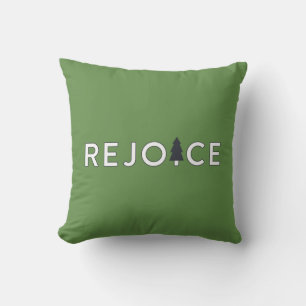 Coussin Joyeux Noël vert et blanc moderne