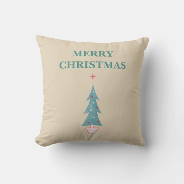 Coussin Joyeux Noël Vintage années 1950 (Recto)