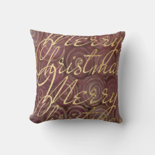 Coussin Joyeux NoëlRouge cramoisi et Or