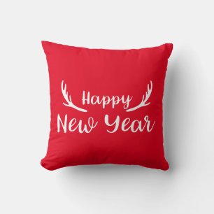 Coussin Joyeux Nouvel An bois de cerf