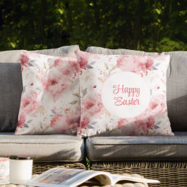 Coussin Joyeux Pâques | Nom personnalisé/Nom de famille |